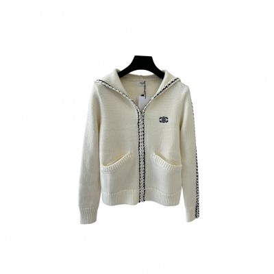 CELINE HOODED ZIP-UP CARDIGAN 